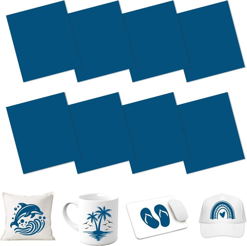 HTVSTD Blue Sublimation Ink Transfer Sheets 8 Sheets 12'' x 10''Navy Blue Sublimation Paper Transfer Sheets for Mugs Tumblers DIY Transfer Paper - Image 1
